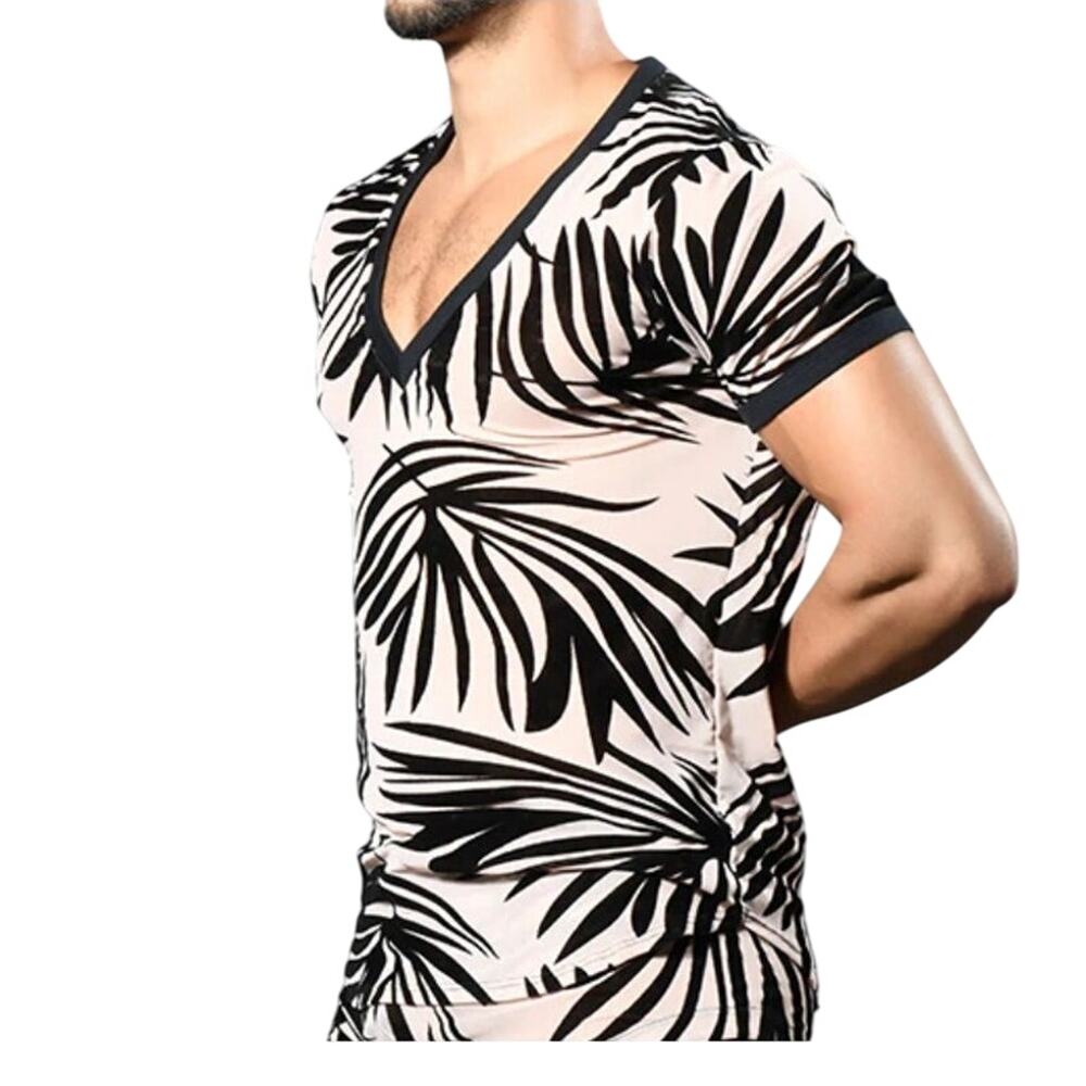 Andrew Christian Palmero Sheer V-Neck Tee Medium - Picture 8 of 9